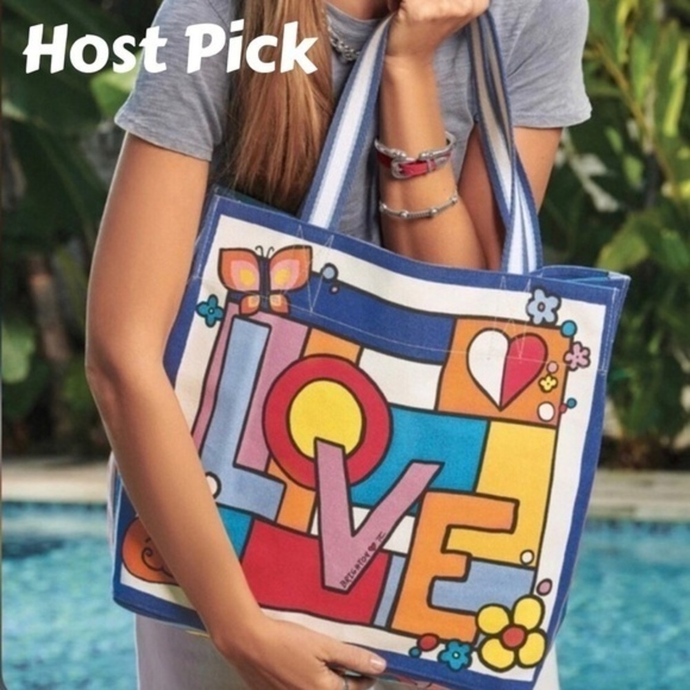 Brighton Power of Love Canvas Tote Bag BRAND NEW Beach Book Work Campus Bag